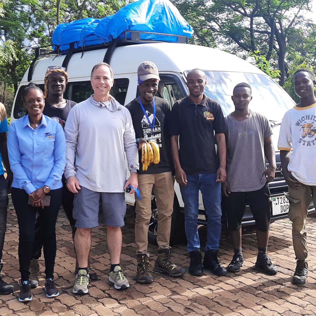 The Uisso Adventures team with a guest